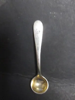 Sterling Jenkins & Jenkins UNK  PATTERN SALT SPOON 2 5/8   Mono F Gold Wash Bowl • $17.50