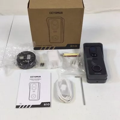 Ceyomur R10 Black Gray 1080P HD Wifi Video Doorbell Camera With Manual • $42.49