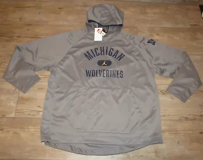 Jordan Michigan Wolverines Dri-FIT Gray Spotlight Jacket Hoodie Size Men's Large • $49.99