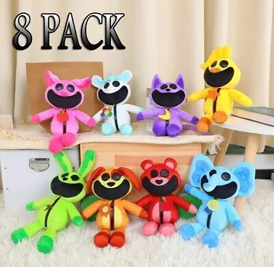 Pack Of 8 Smiling Critters Figure Plush Doll CatNap Hoppy Hopscotch Monster Toys • $53.79