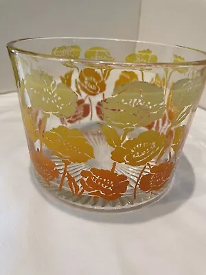 Vtg Bartlett Collins ICE BUCKET Retro Ombré Flower Starburst Bottom Vibrant • $24