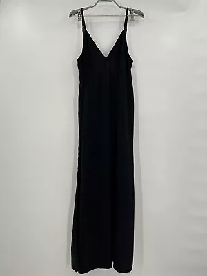 Quince Black Vintage Wash Tencel Maxi Slip Dress Sz M Medium Lyocell Fabric NWT • $44.95