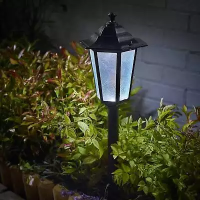 Solar Post Light Black Motion Sensor 360 Degree Traditional Coach Light • £39.99