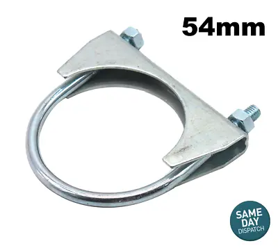 £3.50 • Buy 54mm Universal Heavy Duty U-Bolt Exhaust Clamp Repair Pipe Hose & Locking Nuts