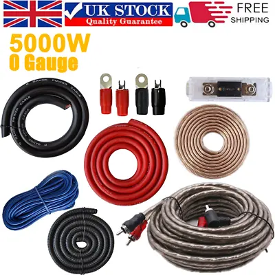 £27.97 • Buy 5000 Watt 0 GAUGE AWG Car Amp Amplifier Cable Wire Sub Subwoofer Wiring Kit UK