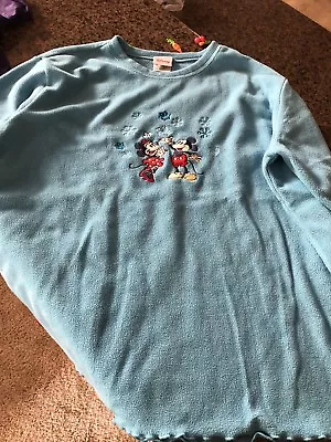 Disney Store Mickey Minnie Mouse Blue Womens Sweater Long Sleeve Adult XL • $12