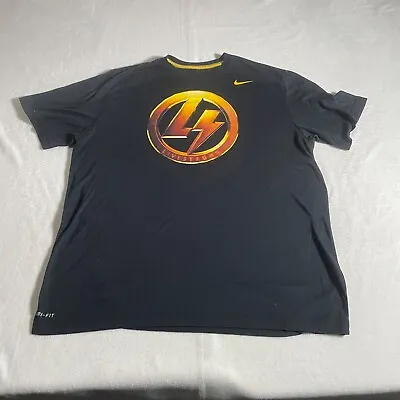 Nike Shirt Mens Extra Large Black Live Strong Crew Neck Workout Lightning Bolt • $11.04