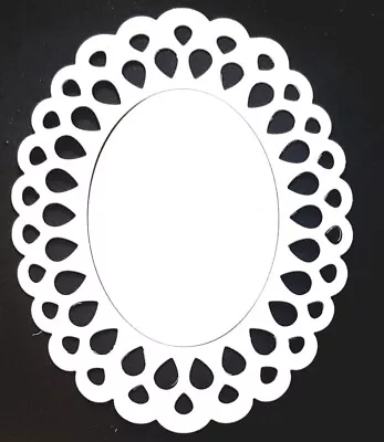 4 Large Oval Scallop Frame Die Cut Shapes For Card Making Paper Crafts • £2.98