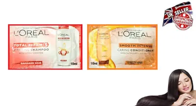 L'Oréal Total Repair Shampoo Damaged Hair + Smooth Conditioner Travel Sachets • £1.99