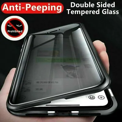 Full Glass Anti Spy Magnetic Case For Samsung Galaxy S24 S22 S20 FE  Note 20 • $17.73