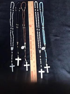 Lot Of 5 Vintage Religious Rosary Plastic Catholic • $8