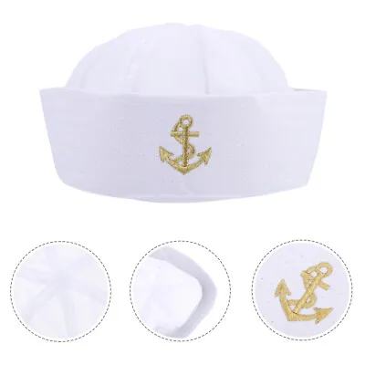 Round Hat Polyester Child Kids Yacht Marine Admiral Boat Captain Hats • £9.68