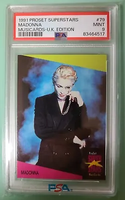 MINT 1991 ProSet SuperStars #79 MADONNA MusiCards U.K. Edition PSA 9 • $40