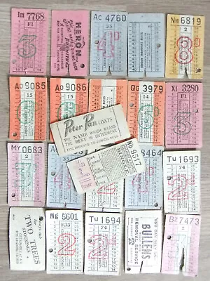 RARE VINTAGE 1950s USED BUS TICKETS JOBLOT MOSTLY LONDON ETC - SOME DAMAGE • £2.50