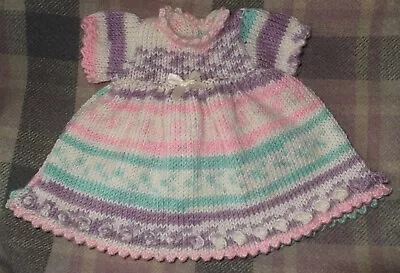 Hand Knitted Baby Doll Dress 15-18  • £1.99
