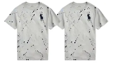 Ralph Lauren T Shirt Paint Splatter Big Pony 2 PACK Age 14 To 16 CLEARANCE • £15.99
