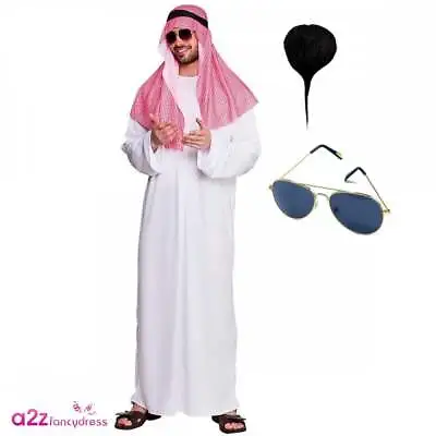£18.95 • Buy Mens Arab Sheikh + Goatee Beard + Sunglasses Adult Stag Fun Novelty Fancy Dress