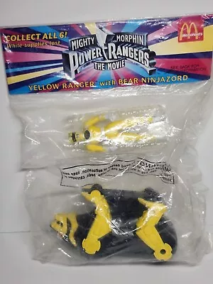 Mighty Morphin Power Rangers The Movie 1995 McDonald's Toy Yellow Ranger W/ Bear • $12.99