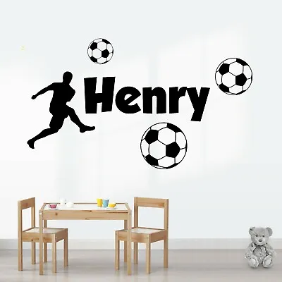 £6.75 • Buy Personalised Football Name Wall Art Sticker Letter Boy Bedroom Nursery Decal 