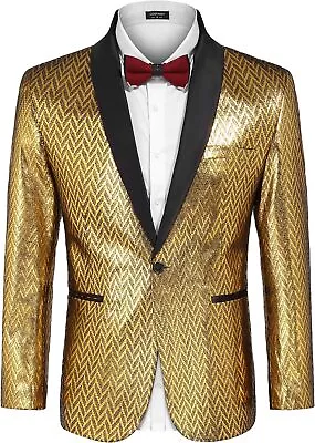 COOFANDY Men's Tuxedo Jacket Slim Fit Shawl Lapel Blazer Suit Jackets For Party  • $176.40