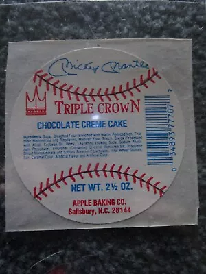 Mickey Mantle Triple Crown Apple Baking Decal • $12.99