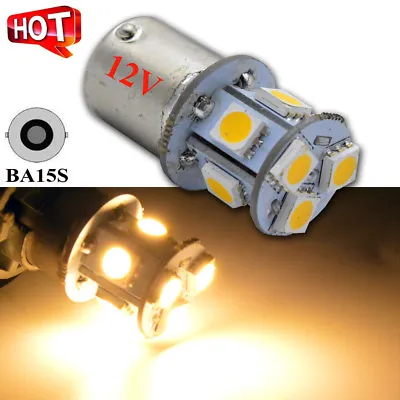 2x 12V 8-LED BA15S 1156 Warm WHITE 4000K GLOBE - Reverse/Indicator Light Bulb • $3.20