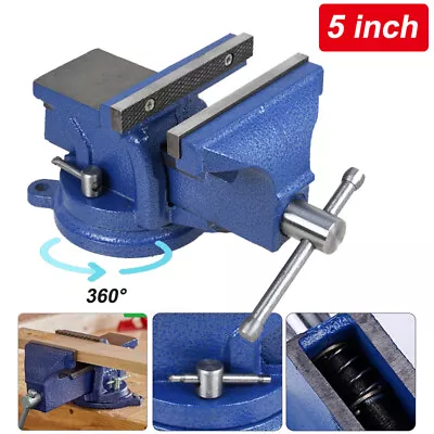 5  125mm Work Shop Bench Vice Vise Clamp Engineer Jaw Swivel Base Heavy Duty • $43