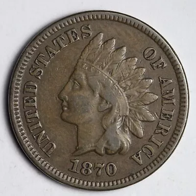 1870 DDR DOUBLE DIE REVERSE Indian Head Cent Penny CHOICE VF E239 RCFN • $510.39