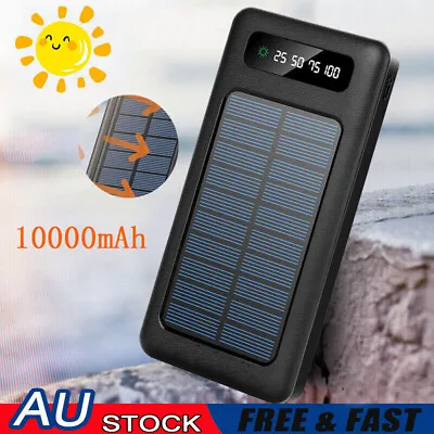 $25.89 • Buy 100000mAh Portable Solar Panel Dual USB External Battery Power Bank Pack Charger