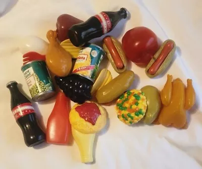 Vintage Lot Of 24 Pieces Of Toy Food Fast Food Soft Drinks Condiments Food • $15