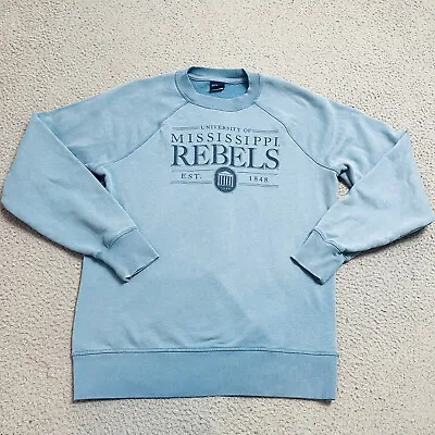 Mississippi Rebels Sweatshirt Mens Small Blue Long Sleeve Crew Neck Pullover • $14.20