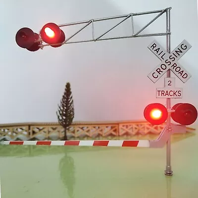 1 X O Scale Model Cantilever Grade Crossing Signal With Gate Arm Barrier #C48DG • $24.99