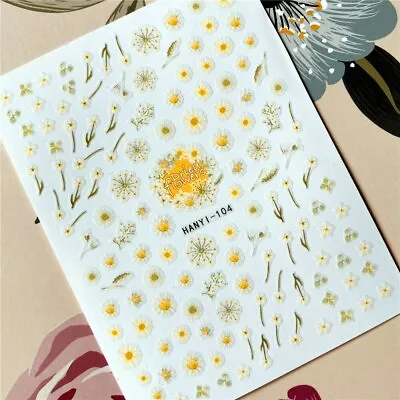 Nail Art Stickers Transfers Decals Daisy Daisies Flowers Floral Fern (HAN104) • £2.55