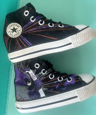 RARE Batman And Joker Kids Converse All Star Sneakers Us 5 EUR 21 Uk 5 12.5cm • $5