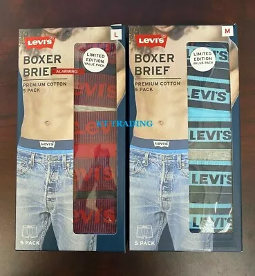 (5-Pack) LEVI'S BOXER BRIEF PREMIUM COTTON STRETCH Men Underwear LIMITED EDITION • $29.95