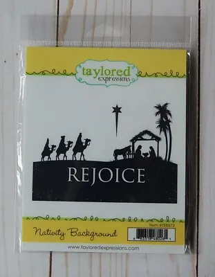 $11.50 • Buy Taylored Expressions NATIVITY BACKGROUND Stamp Christmas Silhouette Rejoice Star