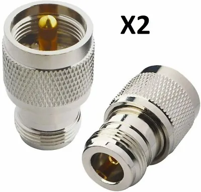 2 X UHF Male PL259 To N Type Female Adapter Converter New • £4.99