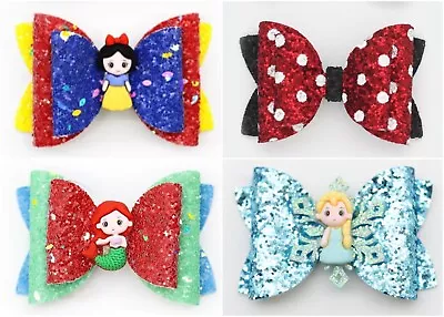 Ariel Little Mermaid Princess Snow White Minnie Mouse Girls Hair Bow Clip • $4.79