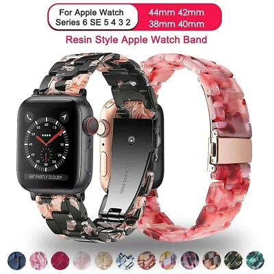 $9.99 • Buy Secure Clasp Resin Band Strap For Apple Watch IWatch Series 7 6 SE 5 4 3 45-38MM