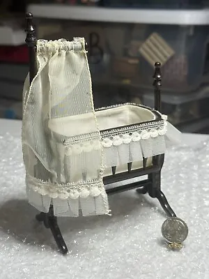 Vintage Dollhouse Victorian Cradle 1:12 Miniature • $79