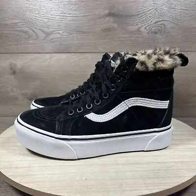 Vans SK8 Hi Platform MTE Scotchgard Black Suede Leopard Shoes Womens Size 7 • $49.99