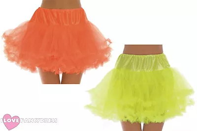 £6.99 • Buy Short Net Underskirt Layered Tutu 80s Neon Rave Fancy Dress Costume Accessory