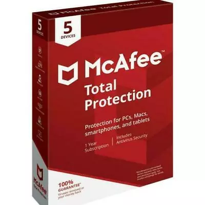 McAfee MCA950800F013 Total Protection 5 Device Antivirus Software • $15.99