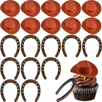 20 PCS Western Cowboy Themed Party Supplies Plastic Mini Western Cowboy Hat Cowb • $14.11