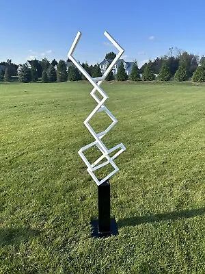 Large White Abstract Metal Art Sculpture • $1199