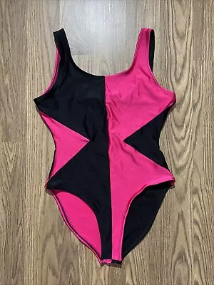 Vtg Leotard High-Leg 80s Aerobics Spandex Bodysuit The Body Co Sz L • $40