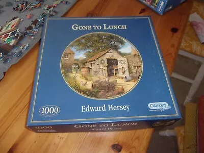 Gone To Lunch  By Edward Hersey -  1000 Piece Gibsons Jigsaw Puzzle - Preloved • £5