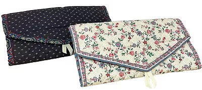 Vera Bradley Vintage Black And Cream Travel Organizer Jewelry Roll Set • $27.99