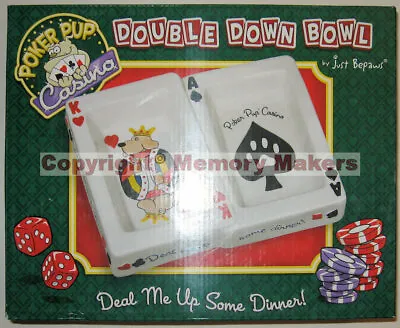 NIB Just Bepaws Poker Pup Casino Small Mini Dog Bowl 'Deal Me Up Some Dinner'  • $19.99