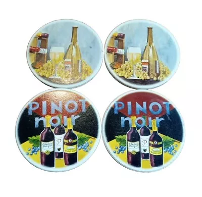 Wine Themed Ceramic Coasters Set Of Four Modern Look • $20